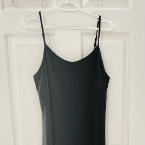 Maxi black dress with built in cami